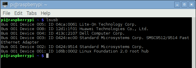 Output of lsusb